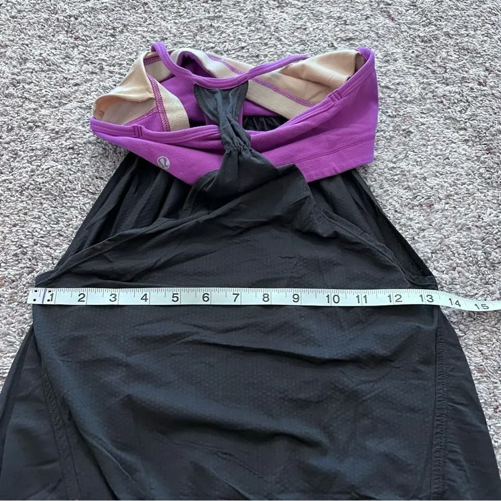 Lululemon No Limits Built In Bra Tank Top Black Purple Size 4